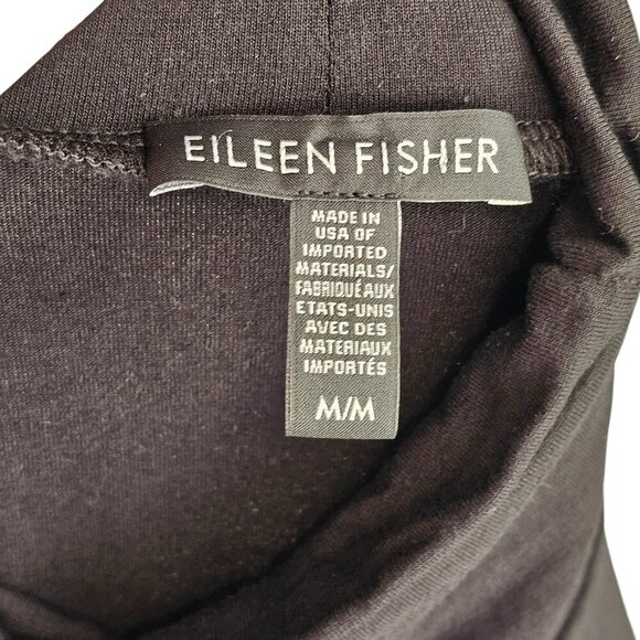 Eileen Fisher Black Long Sleeve High Neck Top Sz M - Picture 6 of 8